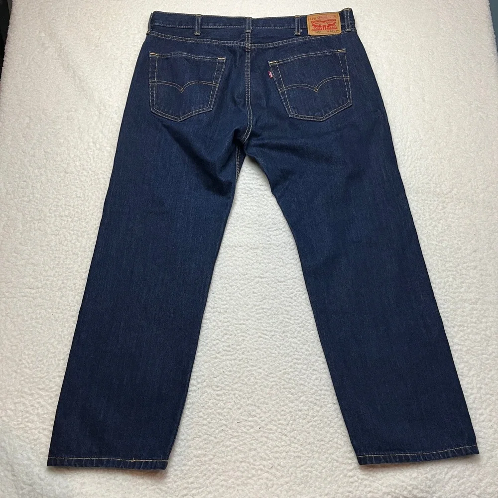 Levi's Jeans Mens 40x30 Blue 505 Regular Fit Straight Leg Dark Wash Denim